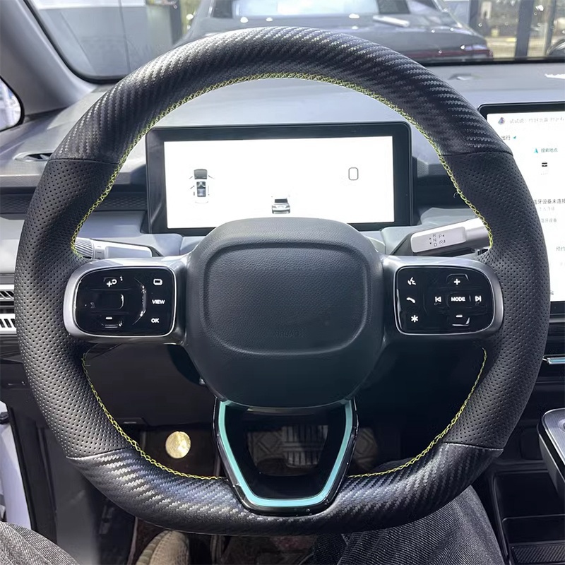 DIY negro cuero genuino fibra  - Fishing Boat Steering Wheel reseña y precio
